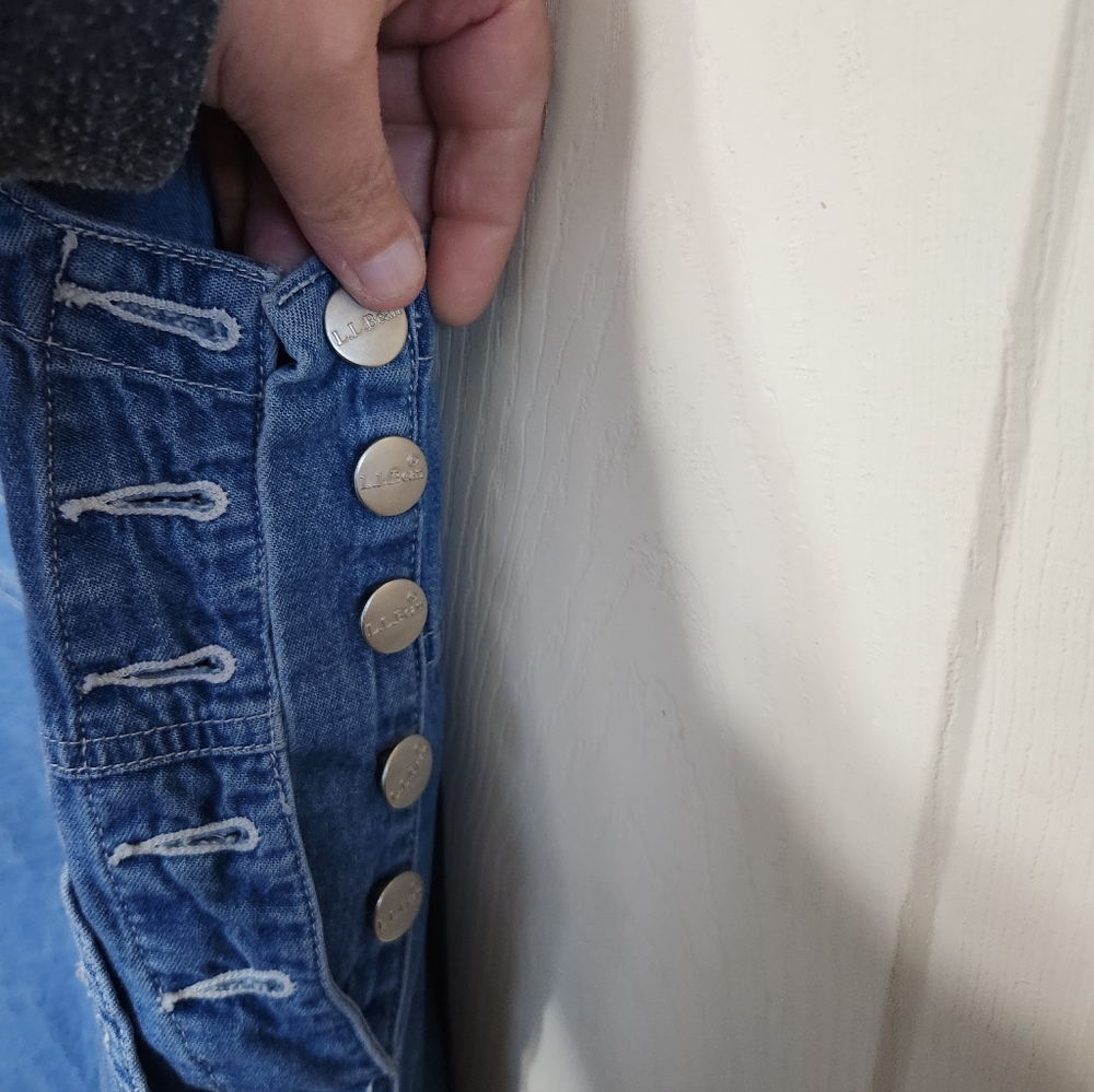Ll Bean Denim Overalls Dress - Picture 6 of 12